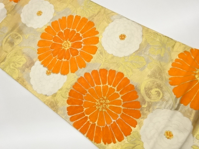 JAPANESE FUKURO OBI / WOVEN FLOWER ARABESQUE